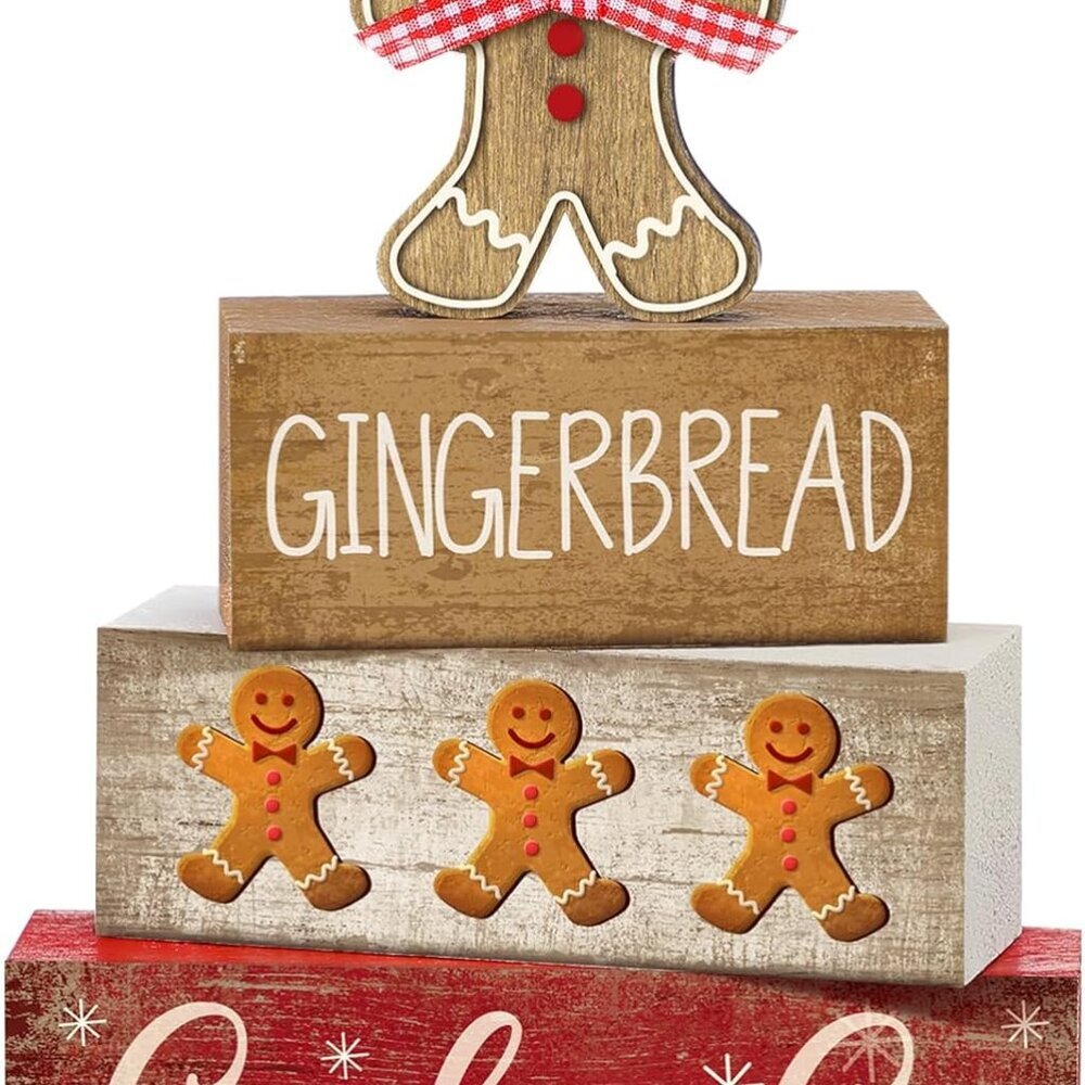 4 Pcs Christmas Table Decor Gingerbread Man Decoration Christmas Centerpiece Win